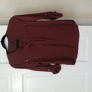 Simply Styled Burgundy open V-neck shirt